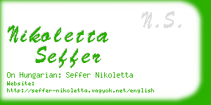 nikoletta seffer business card